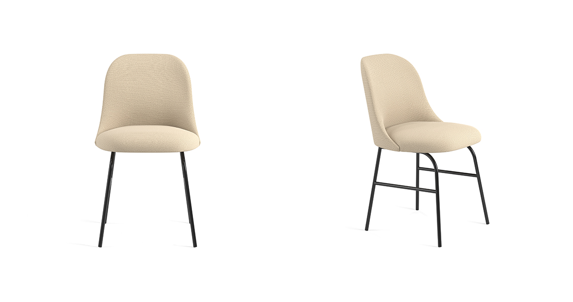 Silla Aleta cuatro patas metal